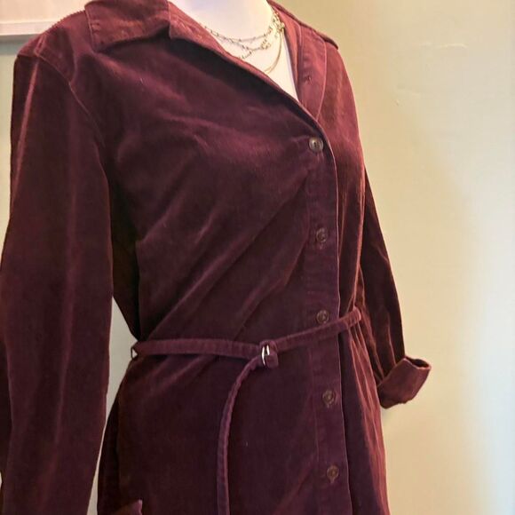 VTG L. L. BEAN Corduroy Dress Wine Red Sophisticated Cosmopolitan Elegant 6P - Picture 5 of 8
